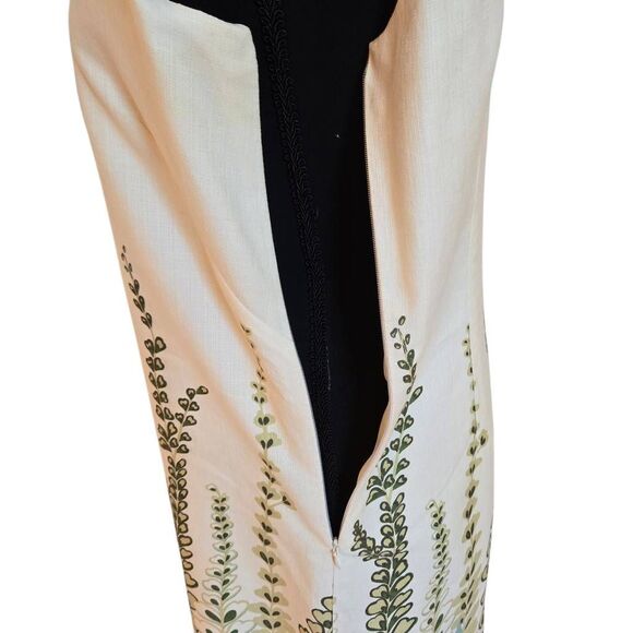 Ann Taylor LOFT Womens Sleeveless Vine Leaf Print Sheath Dress Cream Size 4 - Picture 4 of 11